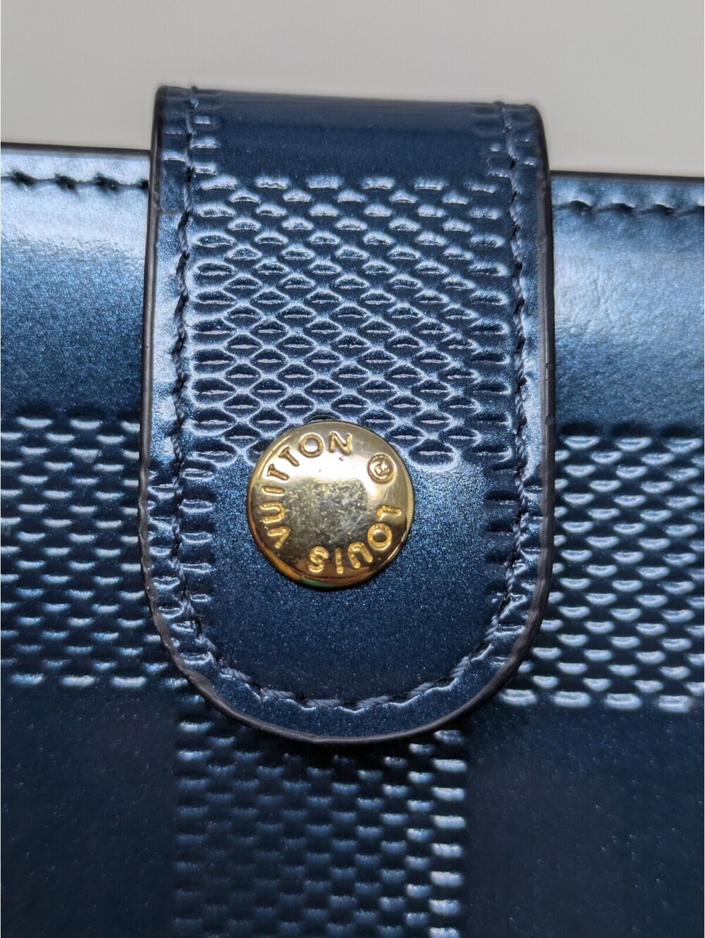 Louis Vuitton Compact Blue Faux Leather Monogram Wallet - Picture 6 of 8